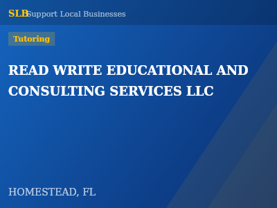 READ WRITE EDUCATIONAL AND CONSULTING SERVICES LLC — Tutoring in HOMESTEAD, FL