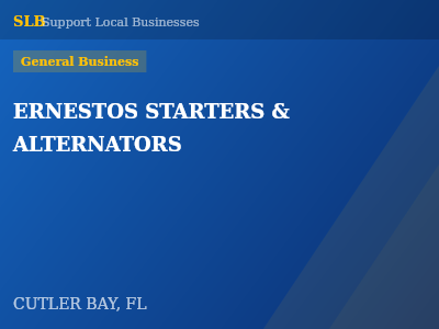 ERNESTOS STARTERS & ALTERNATORS — General Business in CUTLER BAY, FL