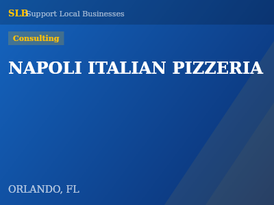 NAPOLI ITALIAN PIZZERIA — Consulting in ORLANDO, FL