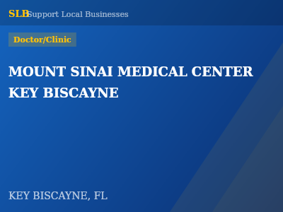MOUNT SINAI MEDICAL CENTER KEY BISCAYNE — Doctor/Clinic in KEY BISCAYNE, FL