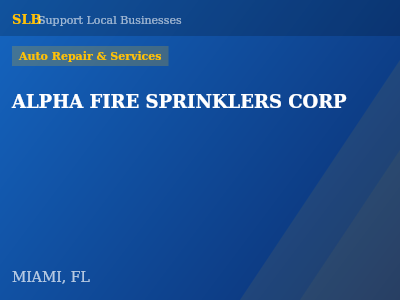ALPHA FIRE SPRINKLERS CORP — Auto Repair & Services in MIAMI, FL