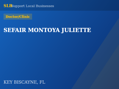 SEFAIR MONTOYA JULIETTE — Doctor/Clinic in KEY BISCAYNE, FL