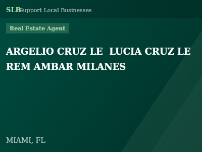 ARGELIO CRUZ LE  LUCIA CRUZ LE  REM AMBAR MILANES — Real Estate Agent in MIAMI, FL