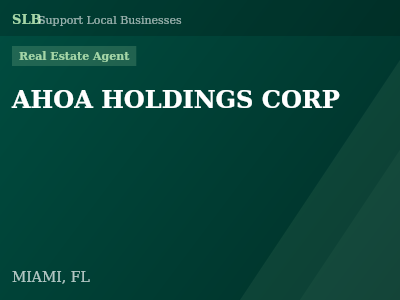 AHOA HOLDINGS CORP — Real Estate Agent in MIAMI, FL