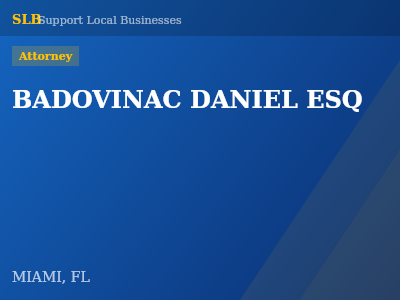 BADOVINAC DANIEL ESQ — Attorney in MIAMI, FL