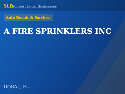 A FIRE SPRINKLERS INC — Auto Repair & Services in DORAL, FL