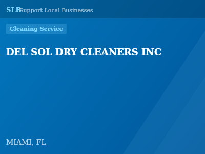 DEL SOL DRY CLEANERS INC — Cleaning Service in MIAMI, FL