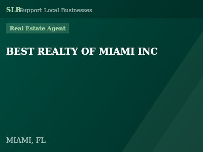 BEST REALTY OF MIAMI INC — Real Estate Agent in MIAMI, FL