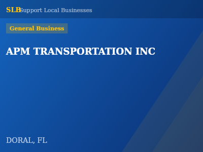 APM TRANSPORTATION INC — General Business in DORAL, FL