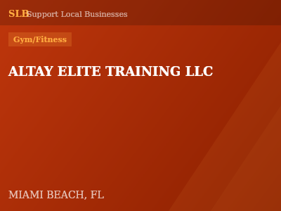 ALTAY ELITE TRAINING LLC — Gym/Fitness in MIAMI BEACH, FL