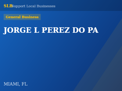 JORGE L PEREZ DO PA — General Business in MIAMI, FL