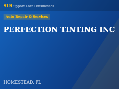 PERFECTION TINTING INC — Auto Repair & Services in HOMESTEAD, FL
