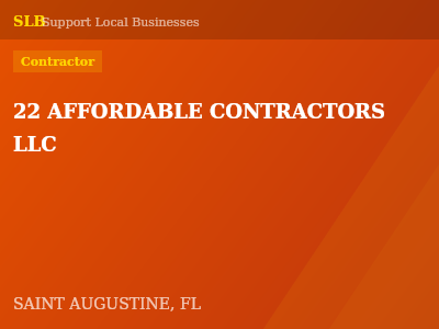 22 AFFORDABLE CONTRACTORS LLC — Contractor in SAINT AUGUSTINE, FL