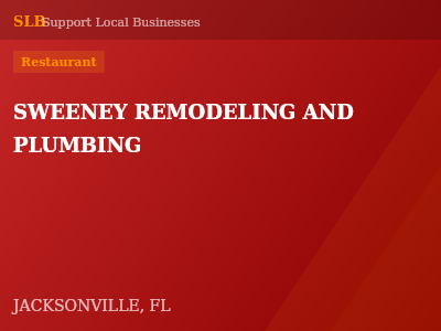 SWEENEY REMODELING AND PLUMBING — Restaurant in JACKSONVILLE, FL