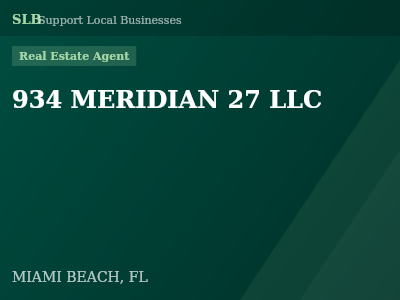 934 MERIDIAN 27 LLC — Real Estate Agent in MIAMI BEACH, FL