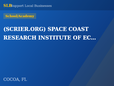 (SCRIER.ORG) SPACE COAST RESEARCH INSTITUTE OF ECONOMIC REASONING — School/Academy in COCOA, FL