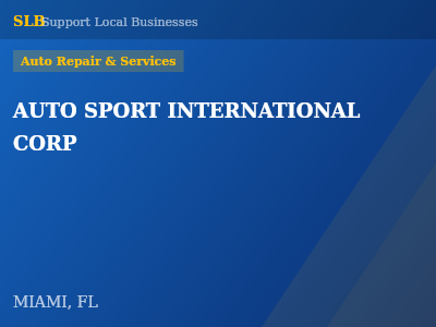 AUTO SPORT INTERNATIONAL CORP — Auto Repair & Services in MIAMI, FL