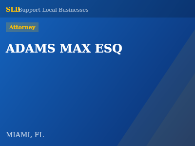 ADAMS MAX ESQ — Attorney in MIAMI, FL