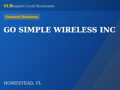 GO SIMPLE WIRELESS INC — General Business in HOMESTEAD, FL