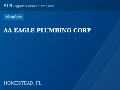 AA EAGLE PLUMBING CORP — Plumber in HOMESTEAD, FL