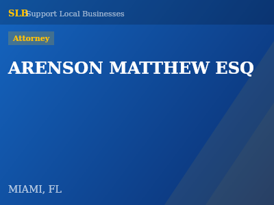 ARENSON MATTHEW ESQ — Attorney in MIAMI, FL