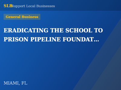 ERADICATING THE SCHOOL TO PRISON PIPELINE FOUNDATION INC — General Business in MIAMI, FL