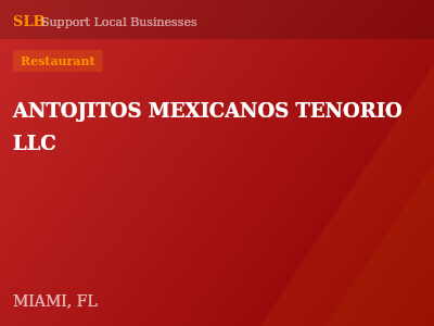 ANTOJITOS MEXICANOS TENORIO LLC — Restaurant in MIAMI, FL