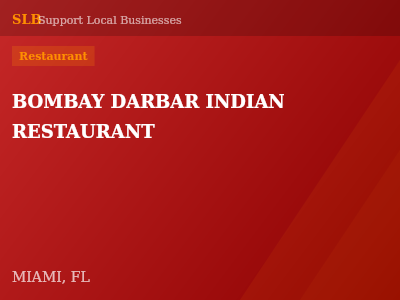 BOMBAY DARBAR INDIAN RESTAURANT — Restaurant in MIAMI, FL