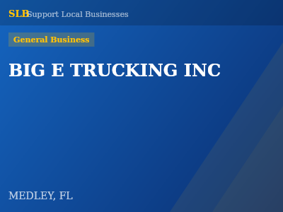BIG E TRUCKING INC — General Business in MEDLEY, FL