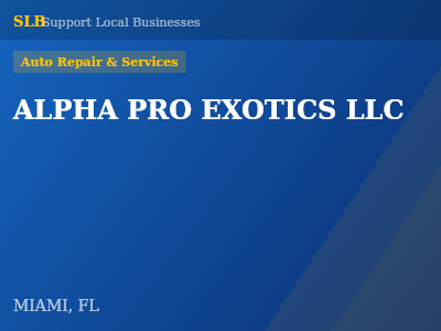 ALPHA PRO EXOTICS LLC — Auto Repair & Services in MIAMI, FL