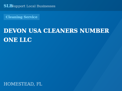 DEVON USA CLEANERS NUMBER ONE LLC — Cleaning Service in HOMESTEAD, FL