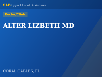 ALTER LIZBETH MD — Doctor/Clinic in CORAL GABLES, FL